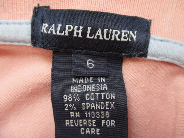 # Ralph Lauren # pretty polo-shirt with short sleeves 6 pink 10626