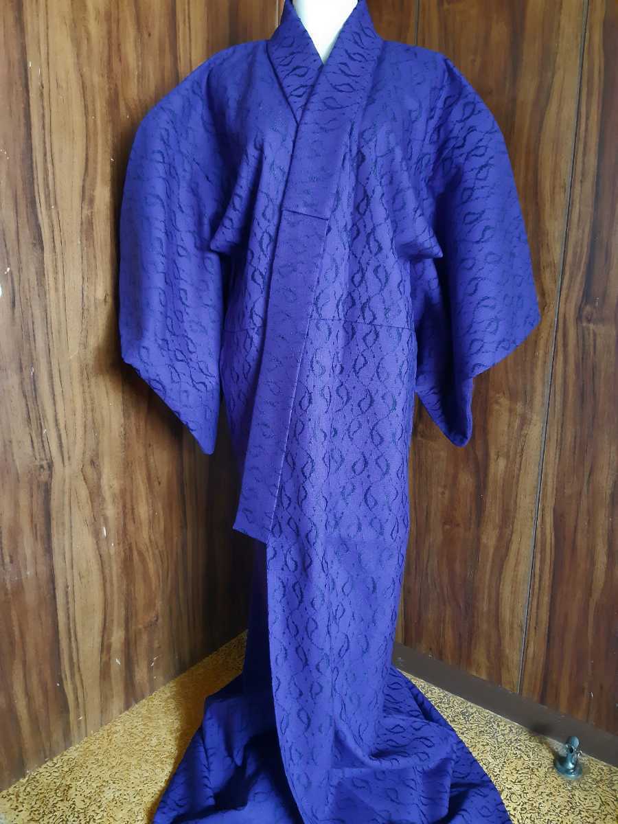  кимоно японский костюм фиолетовый Taisho роман Mai шт. костюм большой . пьеса цветок . рисунок предмет кимоно с длинными рукавами дом .. цветок с рисунком моно цвет retro античный лиловый синий фиолетовый 