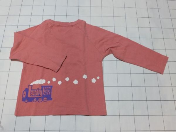 ◆Tシャツ 子供用 長袖 サイズ(SS/100cm) Laundry(ランドリー) 汽車 SL◆古着 同梱可 キッズ Kids Child スマイル 電車 乗り物 エスエル_画像4