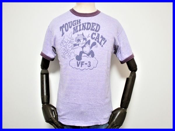 即決! 良品! トイズマッコイ マックヒル VF-3 フィリックス 前ガゼット 半袖リンガーTシャツ メンズM TOYS McCOY MCHILL Felix the Cat の画像1