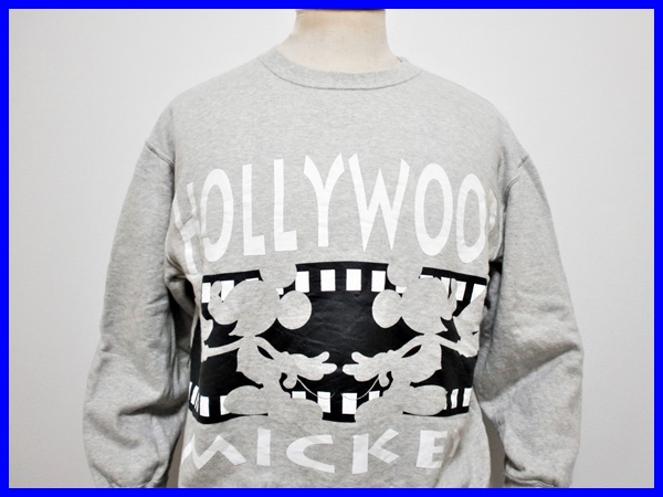 即決 Hollywood Mickey ハリウッドミッキー スウェットシャツ メンズS相当 ミッキーマウス_画像5