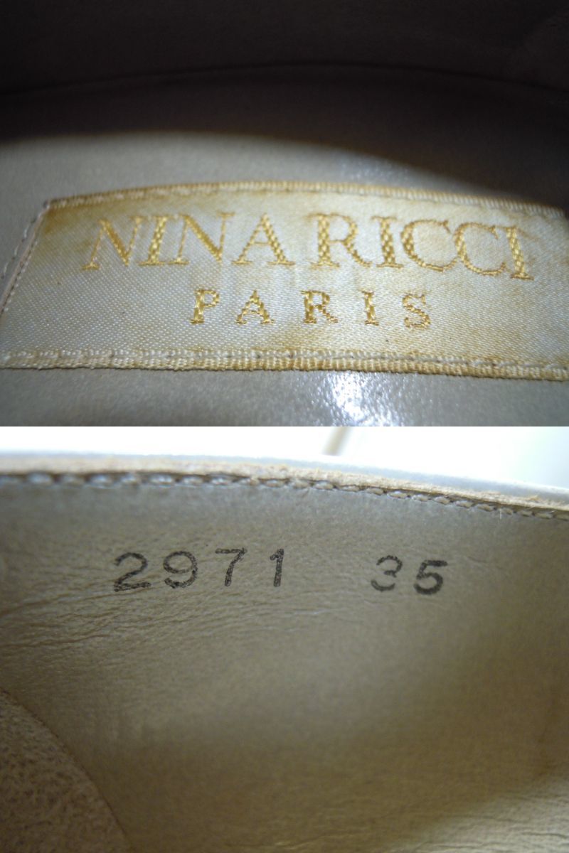NINA RICCI Nina Ricci натуральная кожа дизайн туфли-лодочки Vintage размер 35(22.5cm) сделано в Японии 