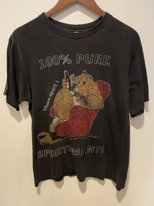 《送料込み》80年代 vintage プリントTシャツ 半袖 トップス ブラック メンズ 80s ビンテージ ヴィンテージ アメリカ古着 アメカジ