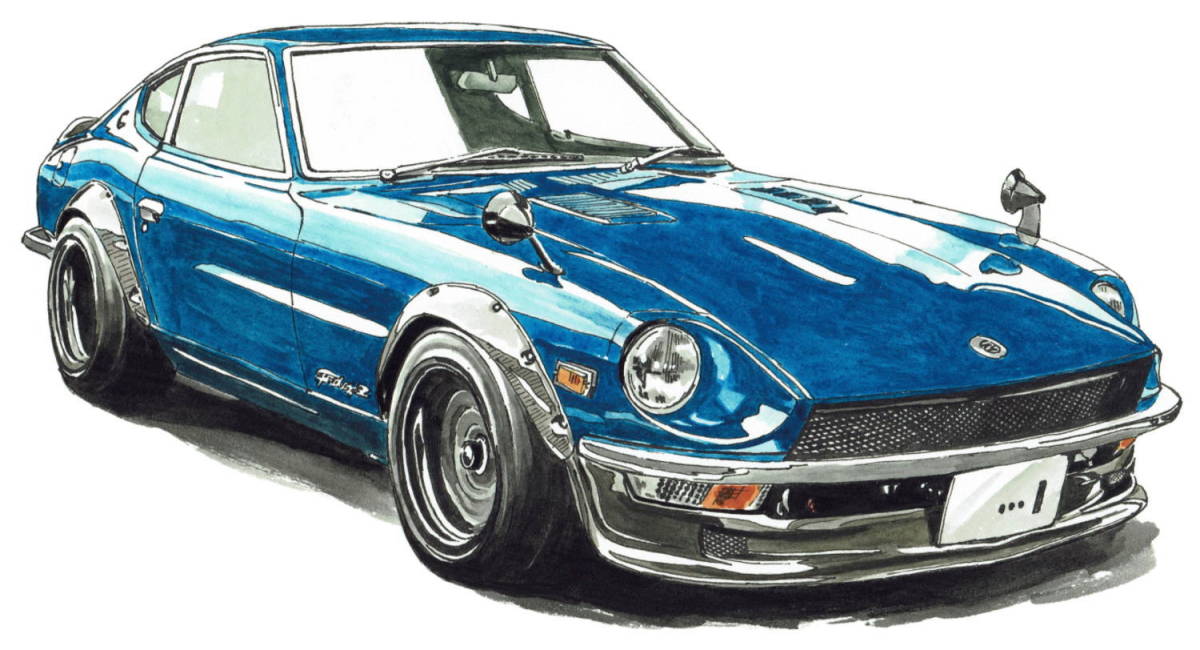 NC-593フェアレディ240Z・NC-594フェアレディ240Z/Z34限定版画300部 直筆サイン有 額装済●作家 平右ヱ門 希望ナンバーをお選び下さい。