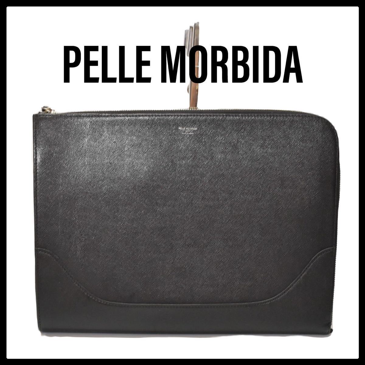 PELLE MORBIDA ペレモルビダ クラッチバック　ブラック　キャピターノ セカンドバッグ