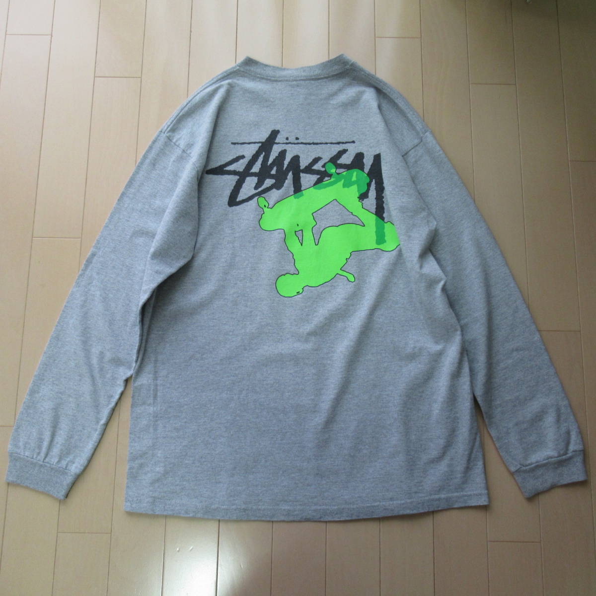 * быстрое решение включая доставку *M STUSSY long sleeve футболка T-shirt Tee длинный рукав long T серый skate skate old oldstussy Old Stussy 