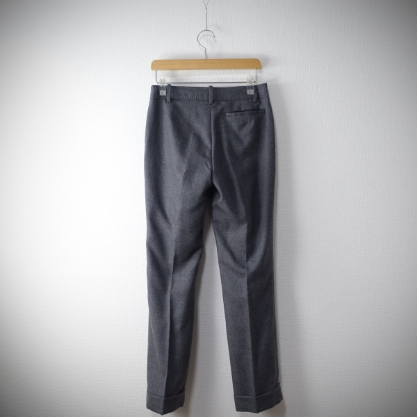 USED*junko shimada/ Junko Shimada /38/ wool 100% hem double center Press pants / gray 