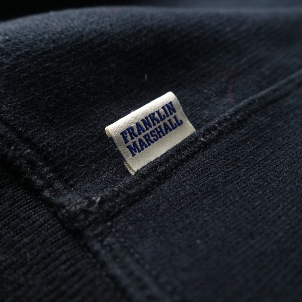 USED*FRANKLIN&MARSHALL/ Frank Lynn Marshall /M/ Italy made reverse side wool Logo Parker cut and sewn / black black 
