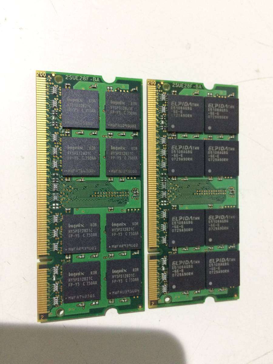 中古品 バッファロー BUFFALO DDR2 PC2-667 2GB(1G*2) 現状品_画像2