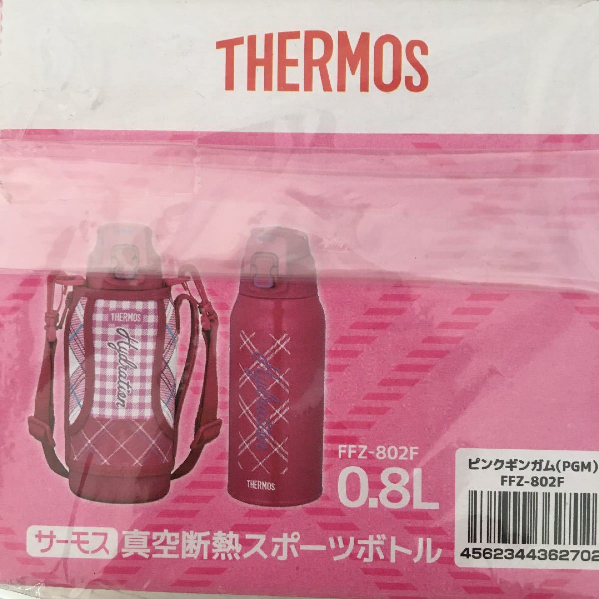 サーモス スポーツボトル 真空断熱 サーモス水筒 THERMOS 0.8L ギンガムチェック　ピンク