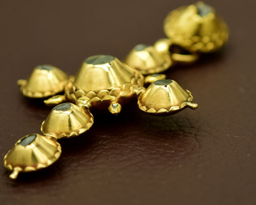 античный бриллиант Gold Cross подвеска head 