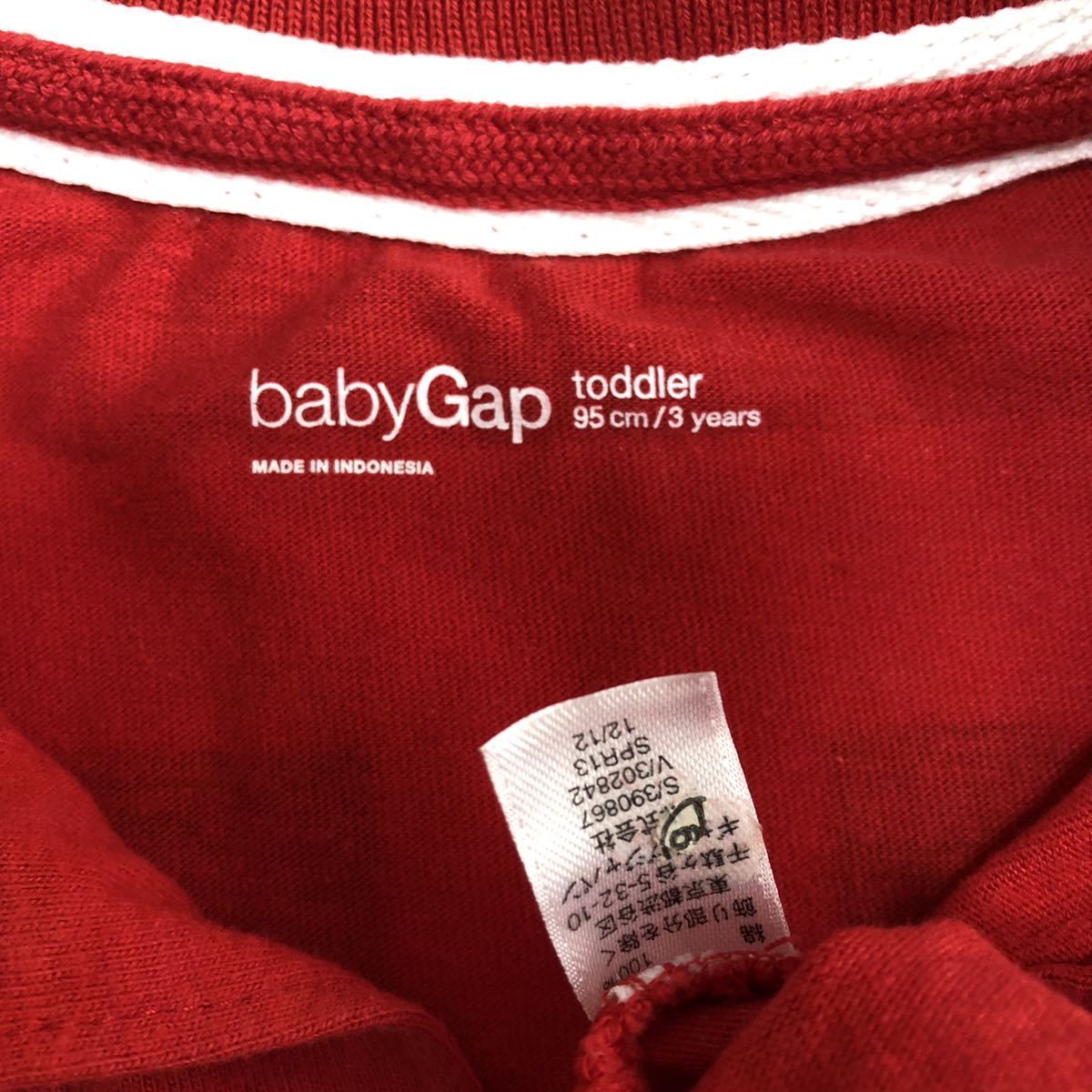 baby Gap ベビー ギャップ 半袖 ポロシャツ 95 赤 レッド 男の子 送料185円 かわいい キッズ 子供服 ベビー服 春 夏_画像4