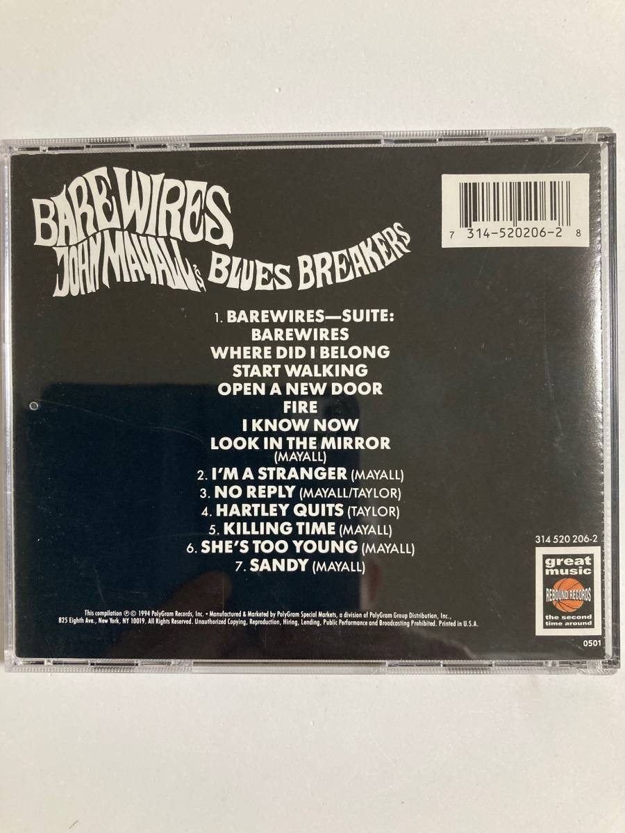 【ブルース】ジョン・メイオール (JOHN MAYALL) ＆ THE BLUESBREAKERS 「BARE WIRES」(レア）中古CD、USオリジナルCD再盤、BL-922_画像2