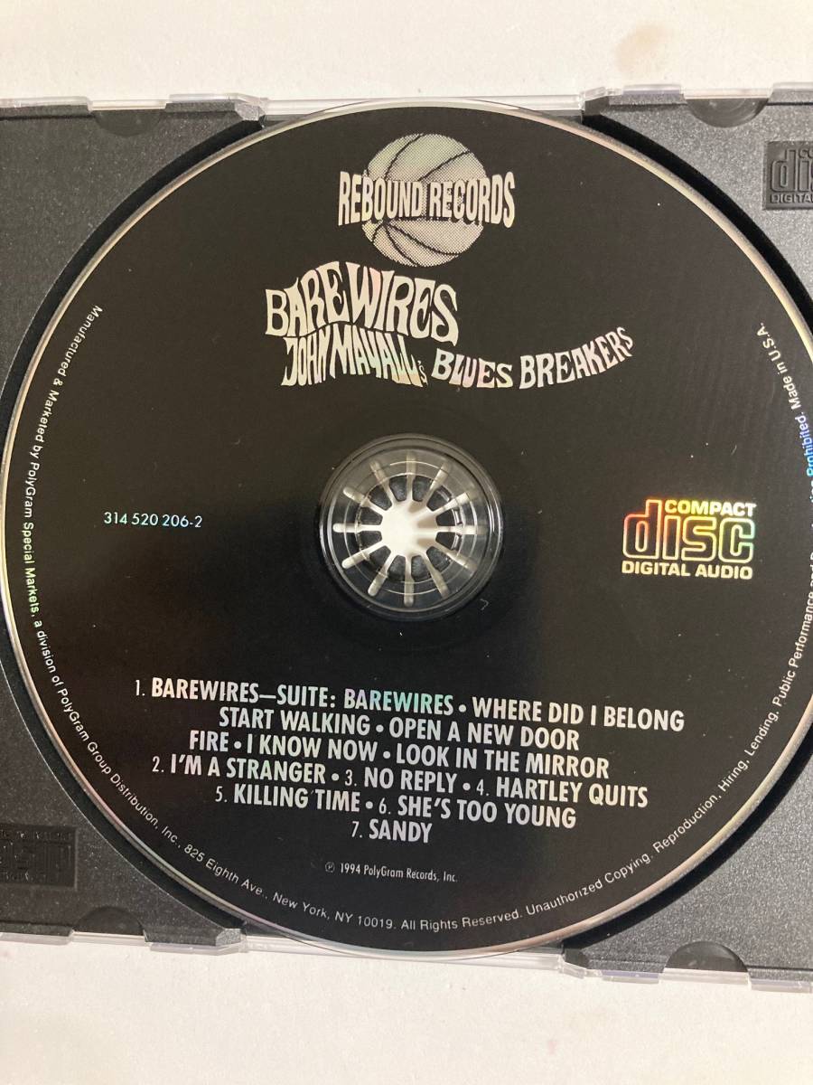 【ブルース】ジョン・メイオール (JOHN MAYALL) ＆ THE BLUESBREAKERS 「BARE WIRES」(レア）中古CD、USオリジナルCD再盤、BL-922_画像5
