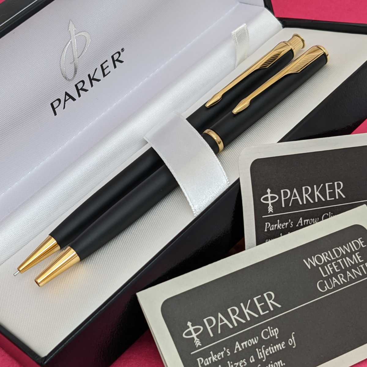 [未使用新品]　PARKER　パーカー　インシグニア　シャープペンシル　油性　ボールペン　マットブラックGT　k1452_専用化粧箱・取扱説明書有ります。