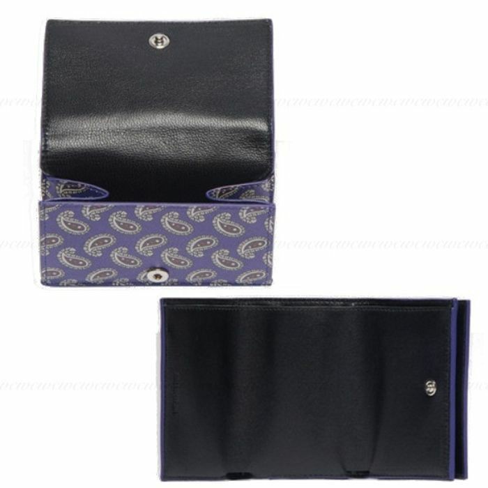 新品同様/未使用級 箱付き BALENCIAGA バレンシアガ 折り財布 ブルー 新品未使用 箱付き【BALENCIAGA】バレンシアガ/ペイズリー柄ミニ