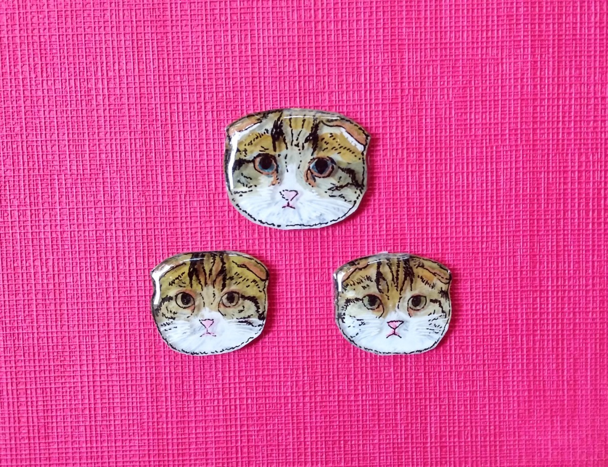 Paypayフリマ 猫のピアスとブローチ スコティッシュフォールドセット Paypayフリマ 猫のピアスとブローチ スコティッシュフォールドセット