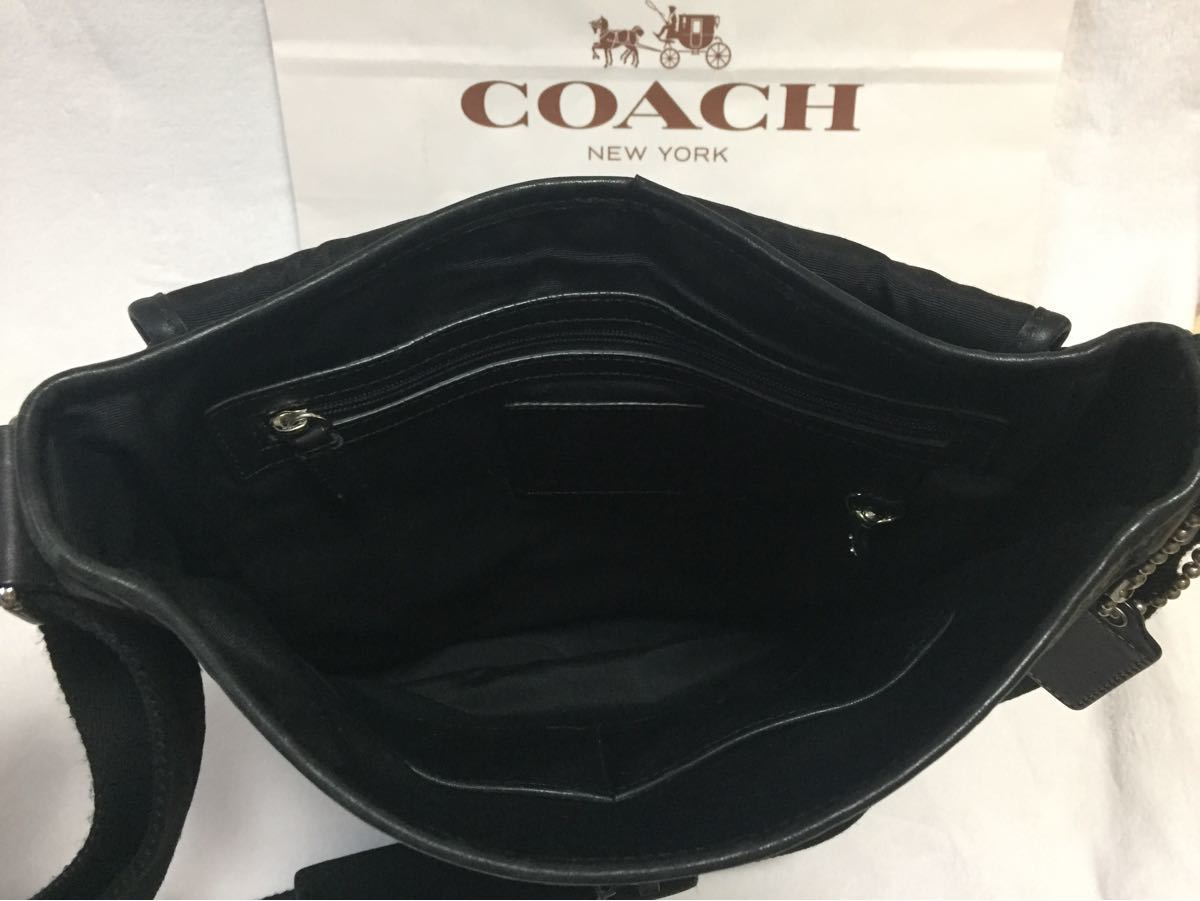 正規品  COACH ショルダーバッグ シグネチャー オールブラック