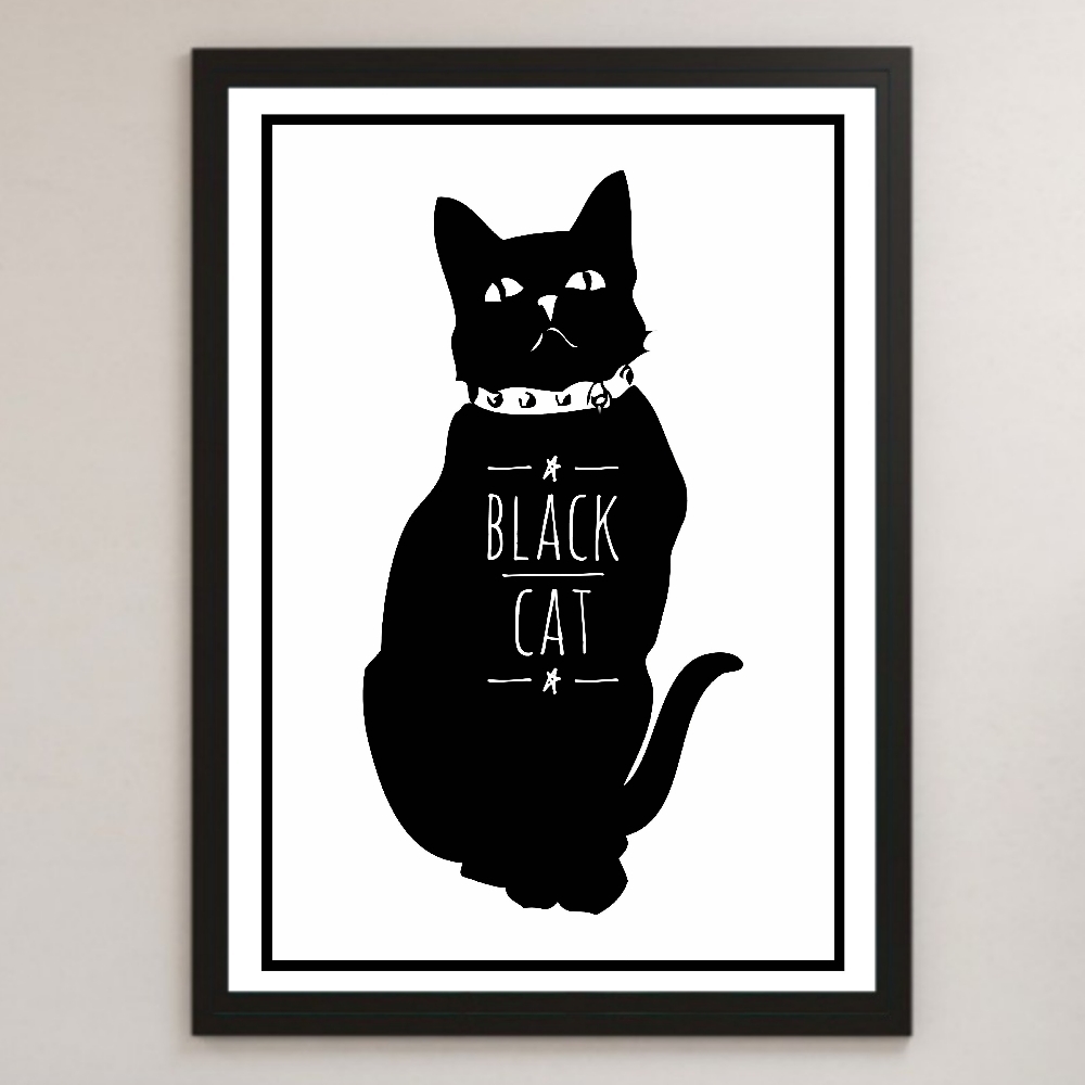 ヤフオク Black Cat 黒猫 クロネコ ビンテージイラスト 光