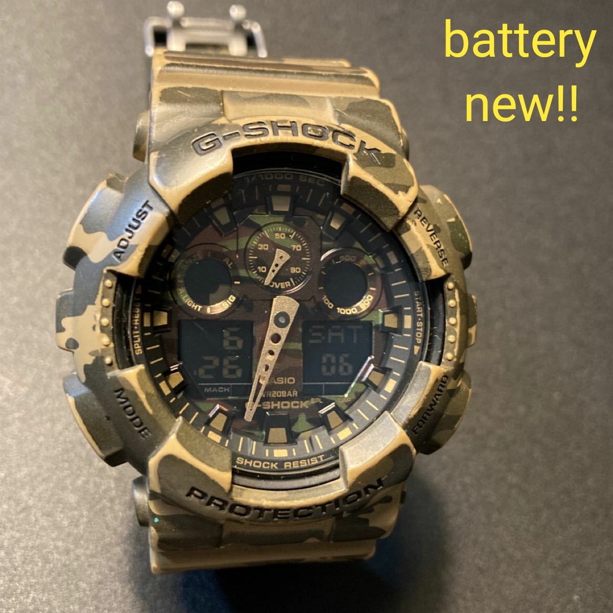 【電池新品】CASIO G-SHOCK GA-100CM 迷彩柄 サバイバルデザイン デジタル アナログ 腕時計