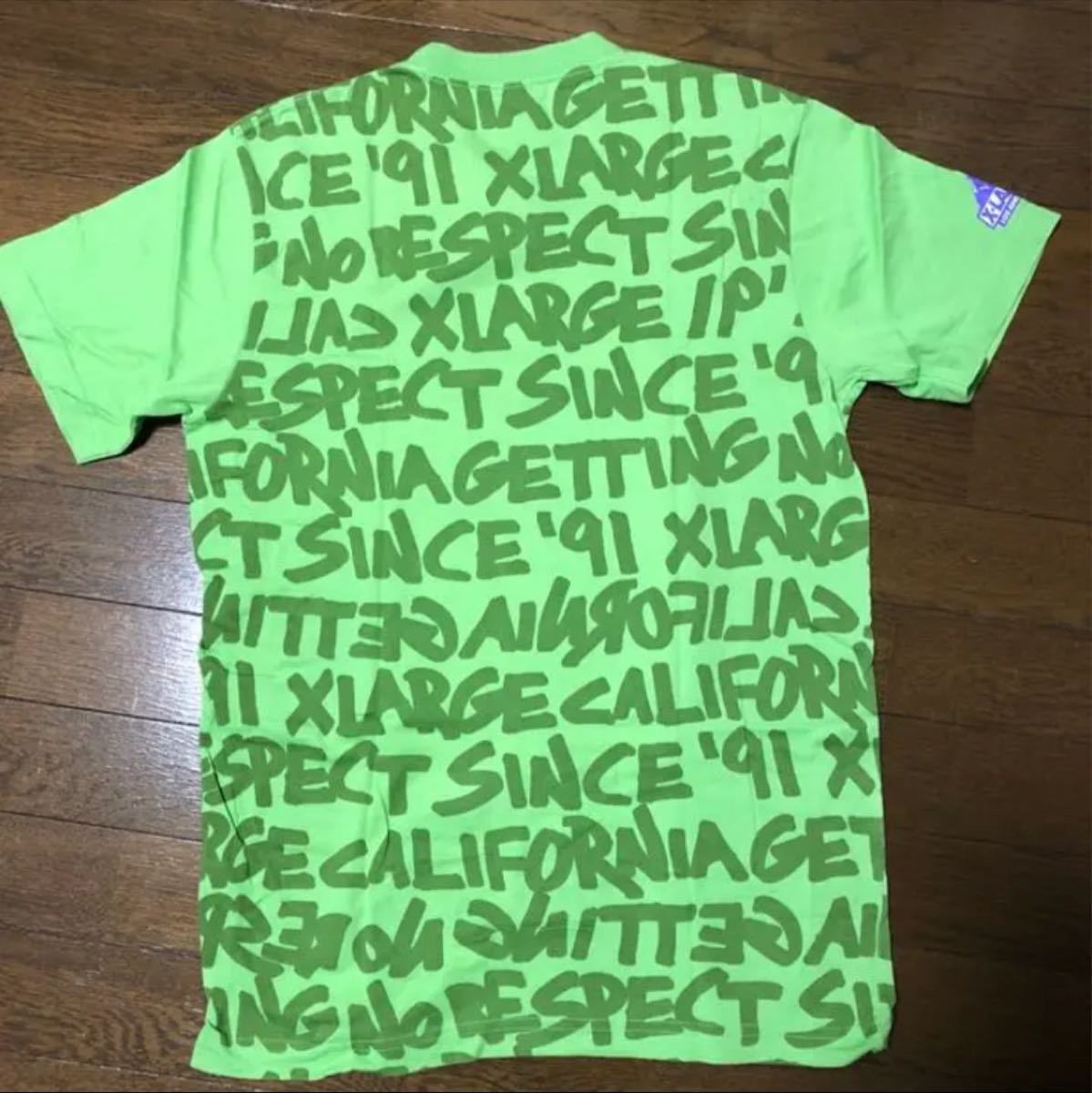 Tシャツ　X-LARGE ロゴ　美品　グリーン　半袖 半袖Tシャツ