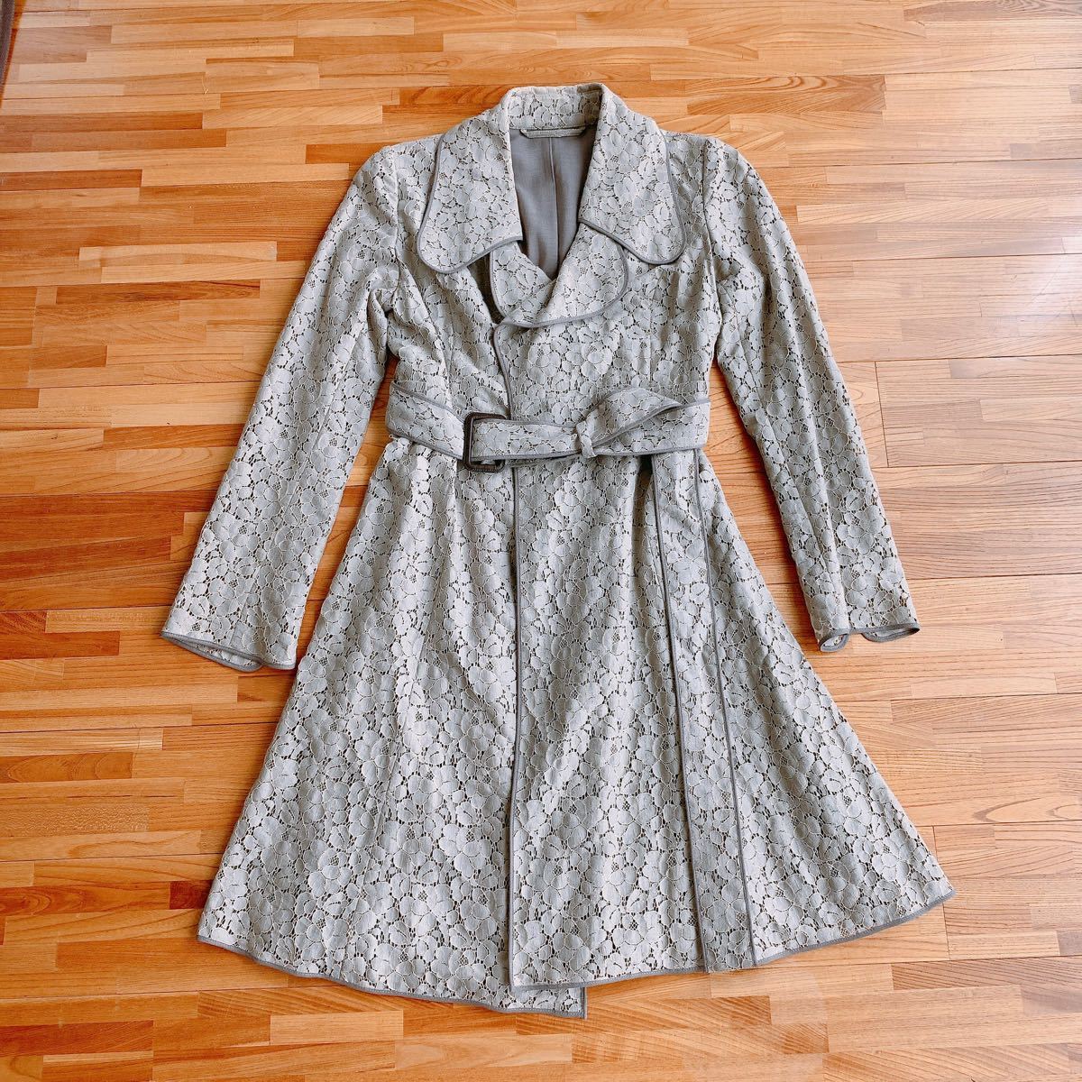 BURBERRY BLACK LABEL 総レース コート ブラウン ベージュ バーバリー