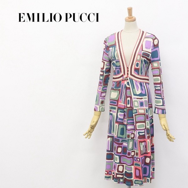 登場! ◇EMILIO PUCCI/エミリオプッチ プッチ柄 総柄 プランジング