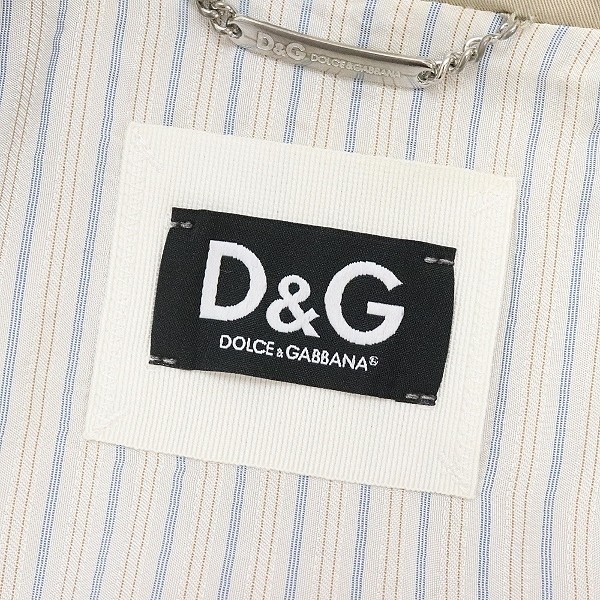 *D&G/ Dolce & Gabbana e Poe let ребра вязаный переключатель хлопок Zip выше блузон жакет бежевый 44