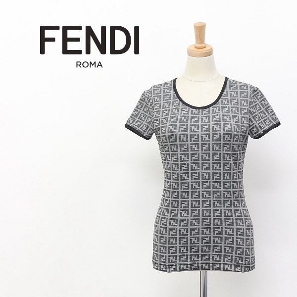 ◇FENDI/フェンディ ズッカ柄 ストレッチ 半袖 カットソー トップス