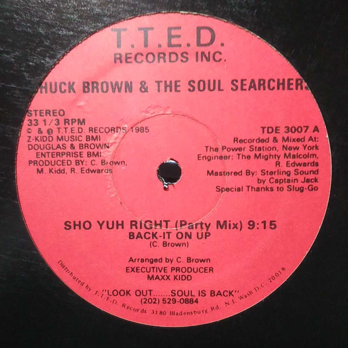 CHUCK BROWN & THE SOUL SEARCHERS / SHO YUH RIGHT (BACK-IT ON UP) /WASHINGTON GO-GO/ワシントン・ゴーゴー/FUNK/BOOGIE_画像1