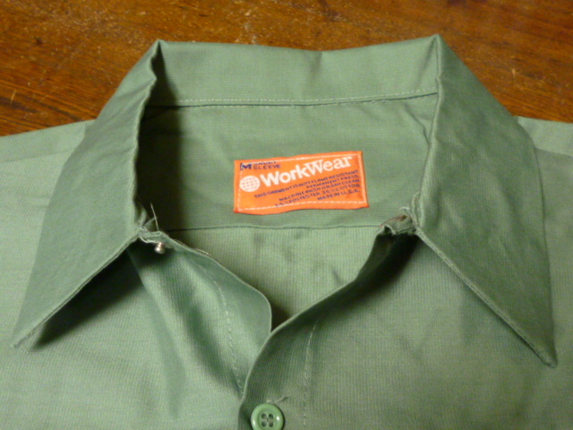USA古着　90s ワークシャツ Work Wear M 緑 グリーン PATY 半袖 デッドストック アメリカ製_画像7