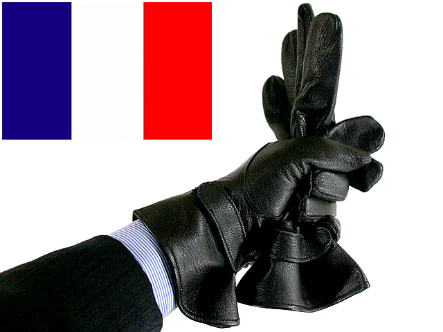 Deadstock 使い込む意味がわかるFrance Black Leather Gloves　from France_画像1