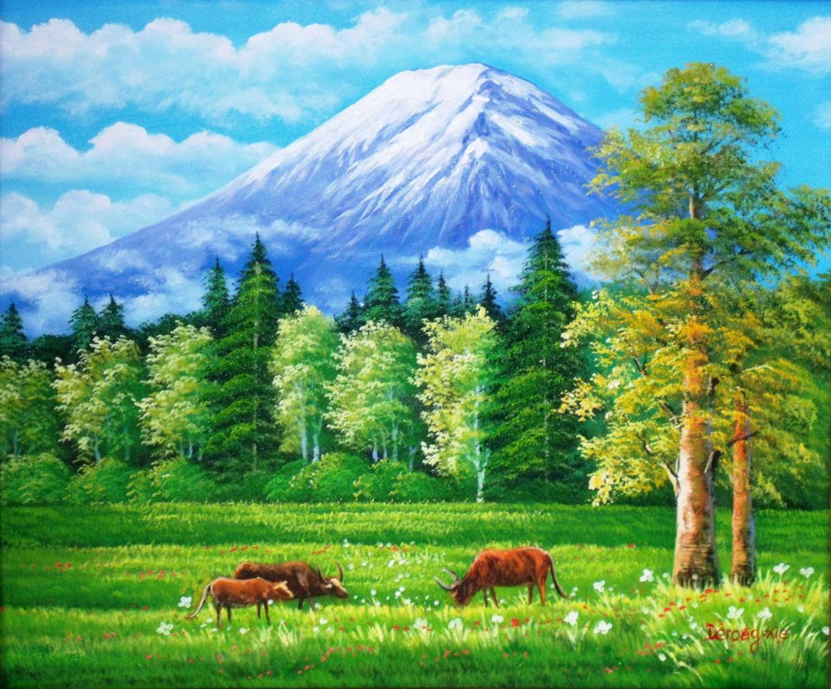  Mt Fuji picture picture oil painting landscape painting male large . Fuji NO.5 2 12 number .... prompt decision price..