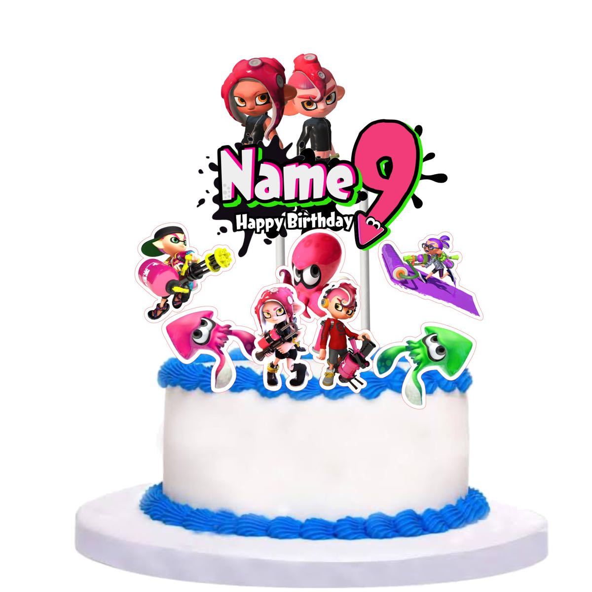 Paypayフリマ 名入れオーダー スプラトゥーン ケーキトッパー Paypayフリマ 名入れオーダー スプラトゥーン ケーキトッパー