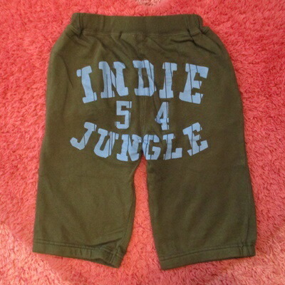 【18年夏】INDIE JUNGLE(インディジャングル)キッズ 子供タイガー前後プリントスエットハーフパンツ チャコールグレー 140ｃｍ（67-6342）_画像2