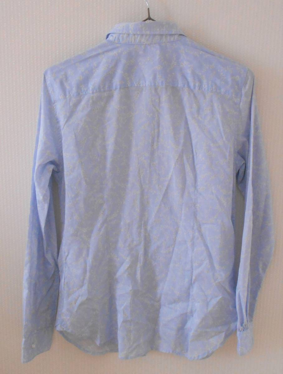 【新品】ユニクロ　レディース　コットンローン　プリントシャツ　Mサイズ　ブルー　綿１００％_画像4