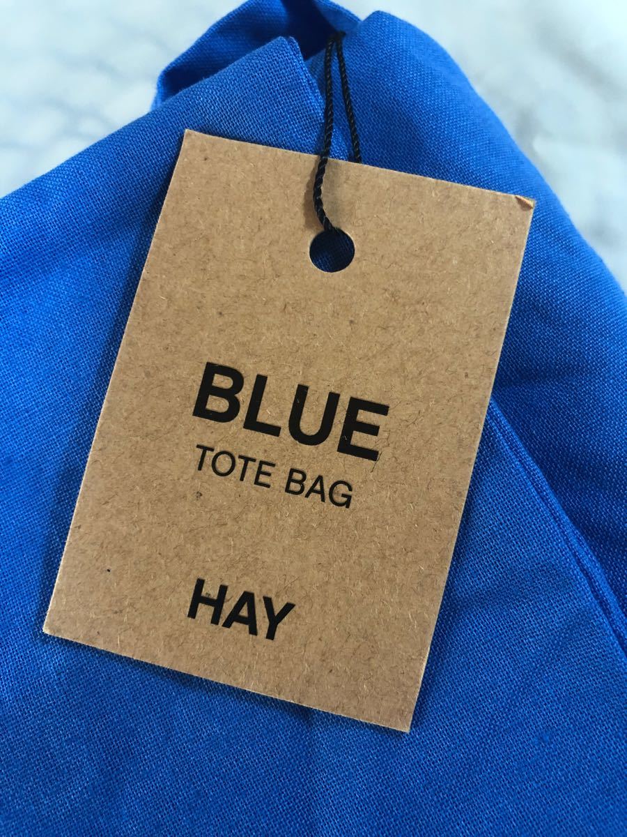 HAY　TOTE　ブルー赤ロゴ　トートバッグ　エコバッグ 北欧