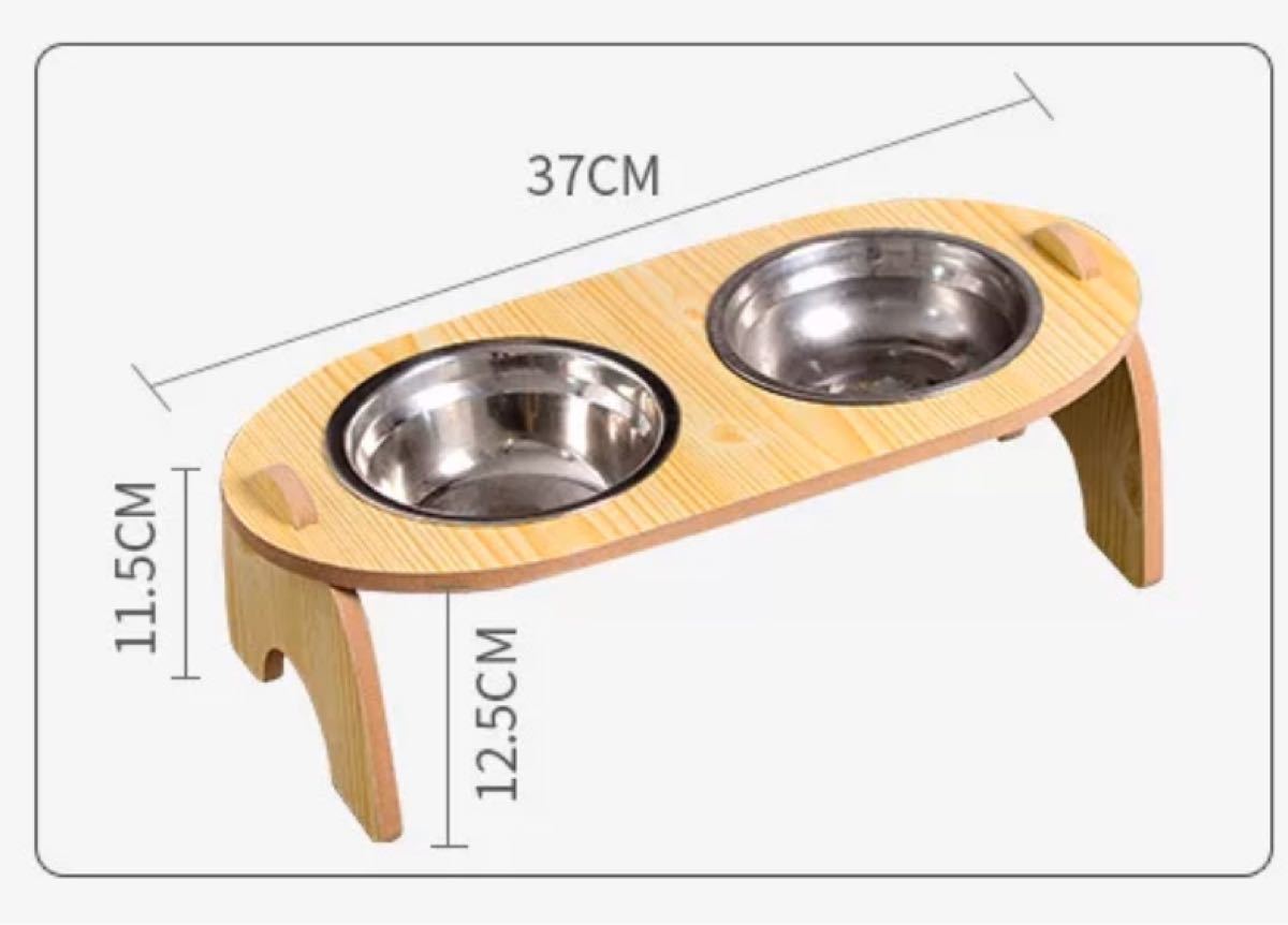 ペットボウル 食器 犬猫用　ペット用　フードボウル　ご飯皿 天然木製　取り外し可　翌日発送