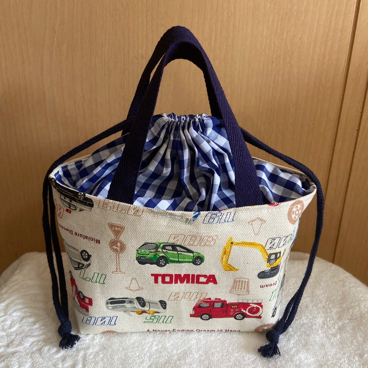 Paypayフリマ トミカ 綿麻ナンバー柄1 ランチバッグ 手作り Paypayフリマ トミカ 綿麻ナンバー柄1 ランチバッグ 手作り
