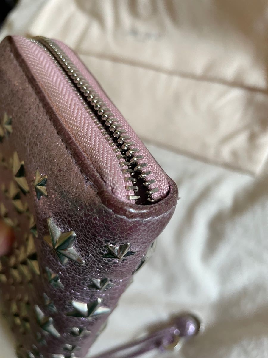 JIMMY CHOO ジミーチュウ 長財布 ラウンドファスナー レザー ラウンドファスナー長財布 ピンク