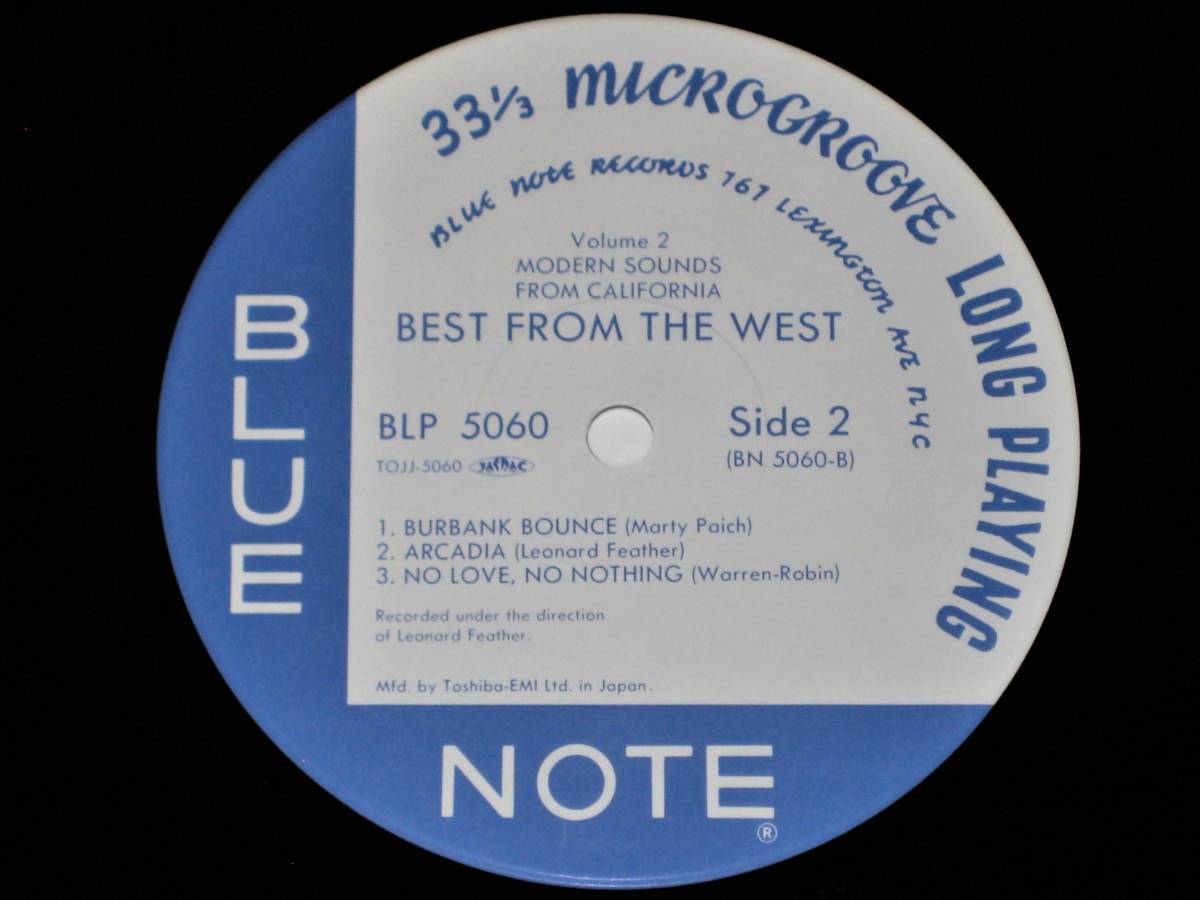 ★ベスト・フロム・ザ・ウェストVo..2／ブルーノート・オリジナル10inchLPコレクション　from　BN5000　コーティング・ジャケット 入手困難_☆収録曲