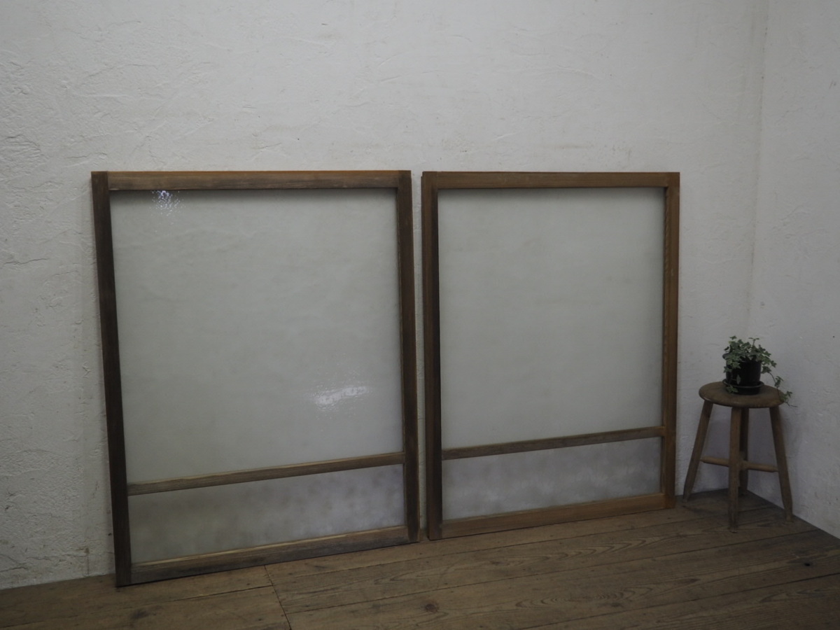 春早割 タU646◇【H114,5cm×W90cm】×2枚◇昭和レトロな味わいの古い木