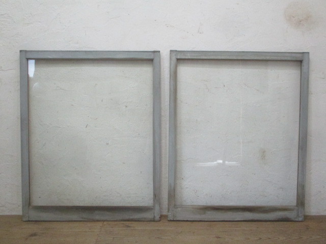taO600*(5)[H102cm×W83cm]×2 sheets * valuable size. retro old tree frame glass door * fittings sliding door sash . material reform K.1