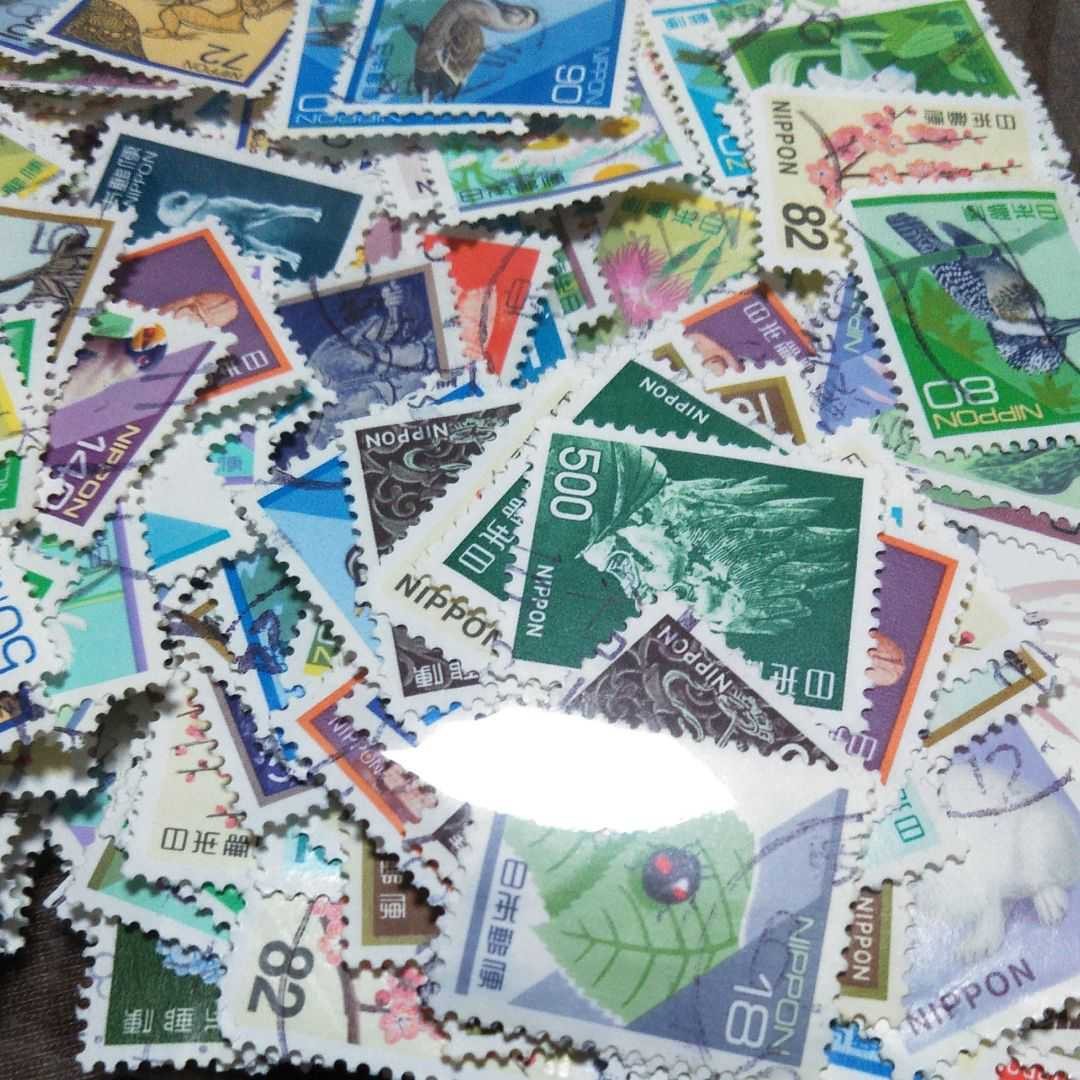 使用済み日本通信用普通切手各種2000枚(500枚×４)オフペーパー(台紙無し)