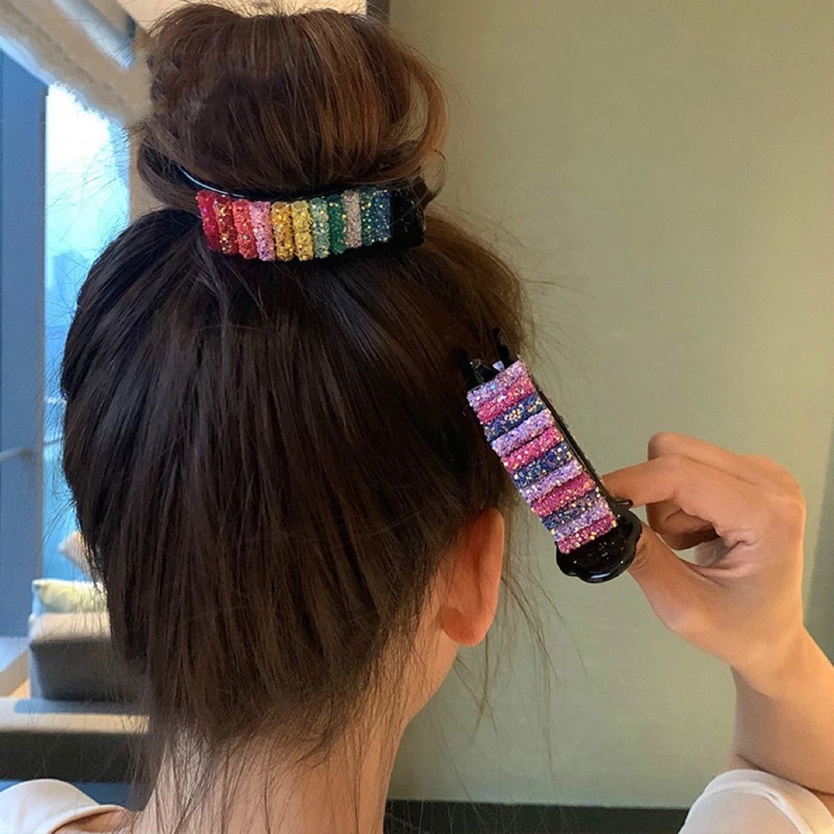 Paypayフリマ ヘアクリップ レインボー おだんご ポニーテール 韓国 キラキラ ヘアアクセ ヘアアクセサリー ヘアクリップ 髪飾り 髪留め Paypayフリマ ヘアクリップ レインボー おだんご ポニーテール 韓国 キラキラ ヘアアクセ ヘアアクセサリー ヘアクリップ 髪飾り 髪留め