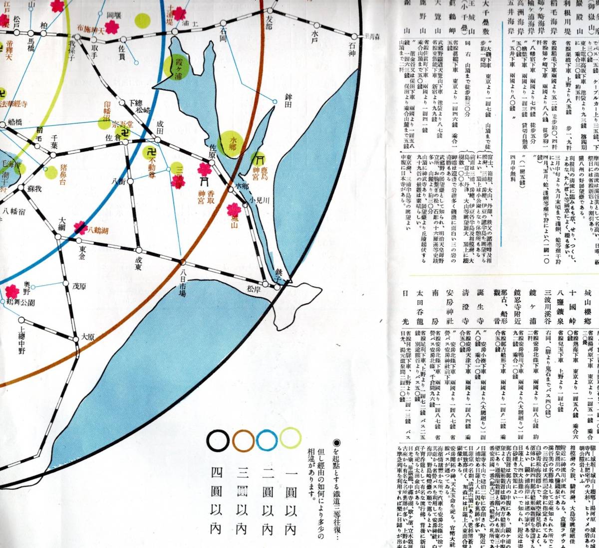 春　東京鉄道局パンフ　東海道方面臨時列車時刻表・柏尾川堤小金井堤熊谷堤土浦堤清水公園熱海魚見崎箱根小涌谷修善寺三里塚等桜行楽地案内_画像8