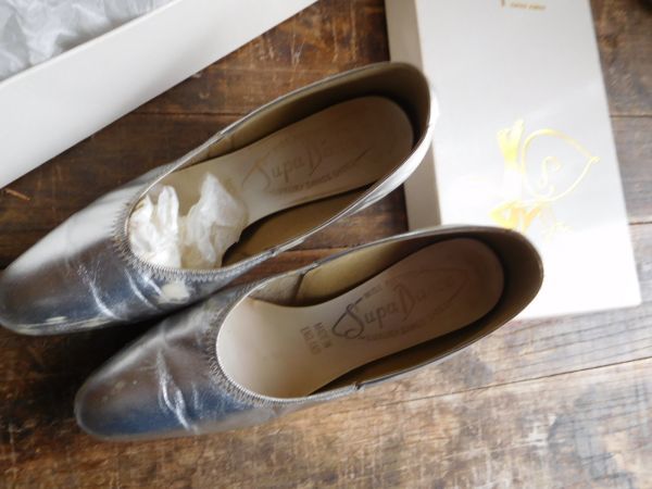 女性靴SAT02 sekine Dance Shoes SILVER Supa Dance ENGLAND 498 23.5-24.0cm 英国製　ダンスシューズ　レディース_画像2