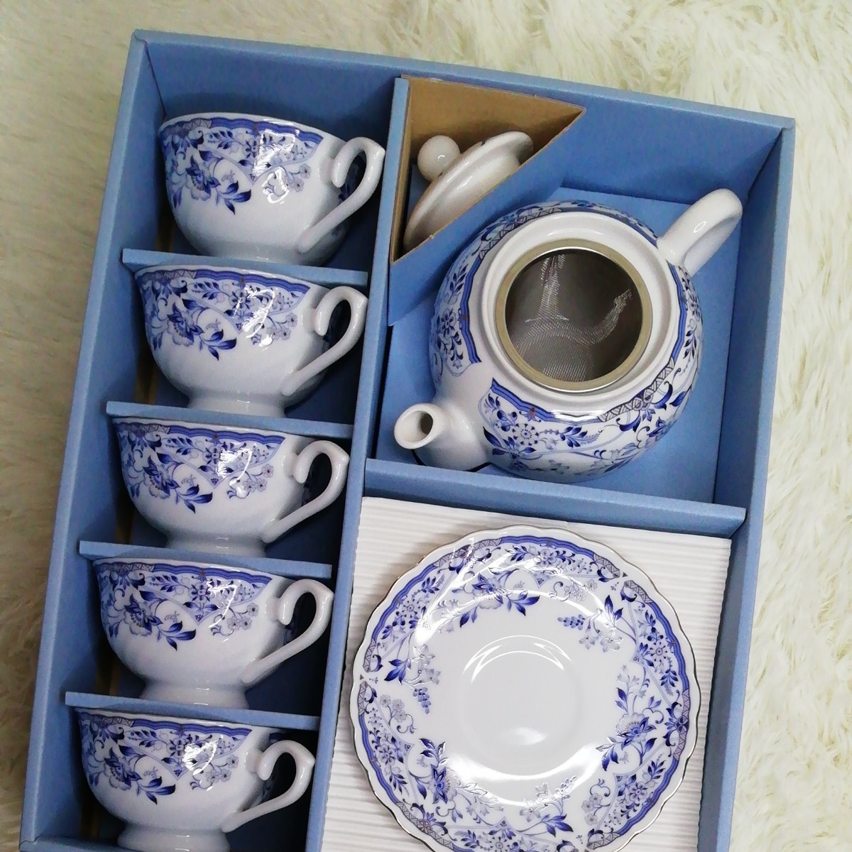 美品】Art Box FINE CHINA B M NETWORK 5セット ポット カップ 美品】Art Box FINE CHINA B M NETWORK 5セット ポット カップ