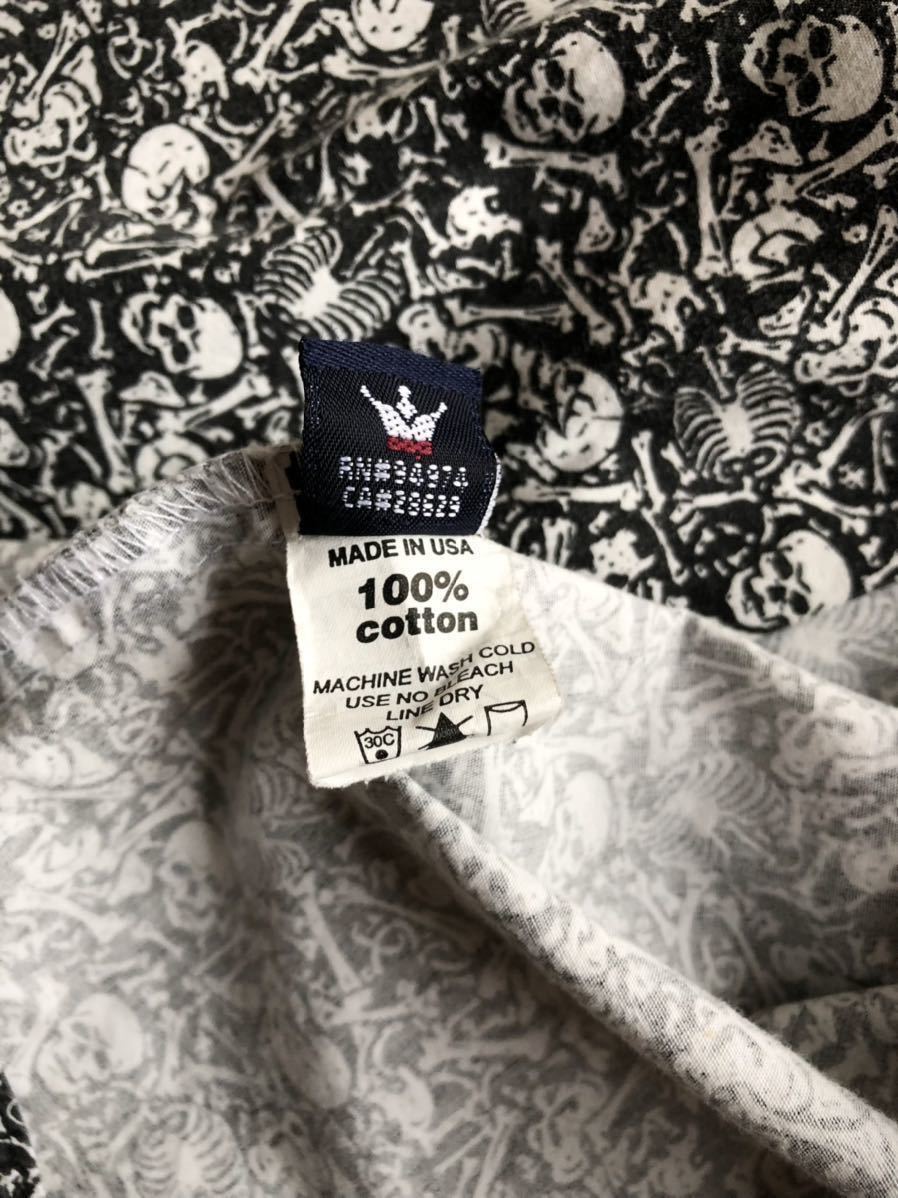 レア 90s USA製 STUSSY ステューシー スカル柄 総柄プリント レア 90s USA製 STUSSY ステューシー スカル柄 総柄プリント
