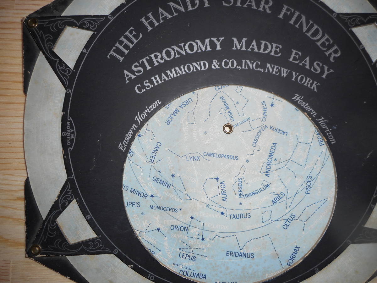 アンティーク、天球図、天文、星座早見盤、、星図、星座図絵1935年『ハモンド星座早見盤』Star map, Planisphere, Celestial atlas_画像3